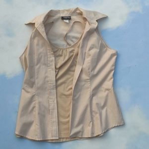 90s Cream Blouse with tank top